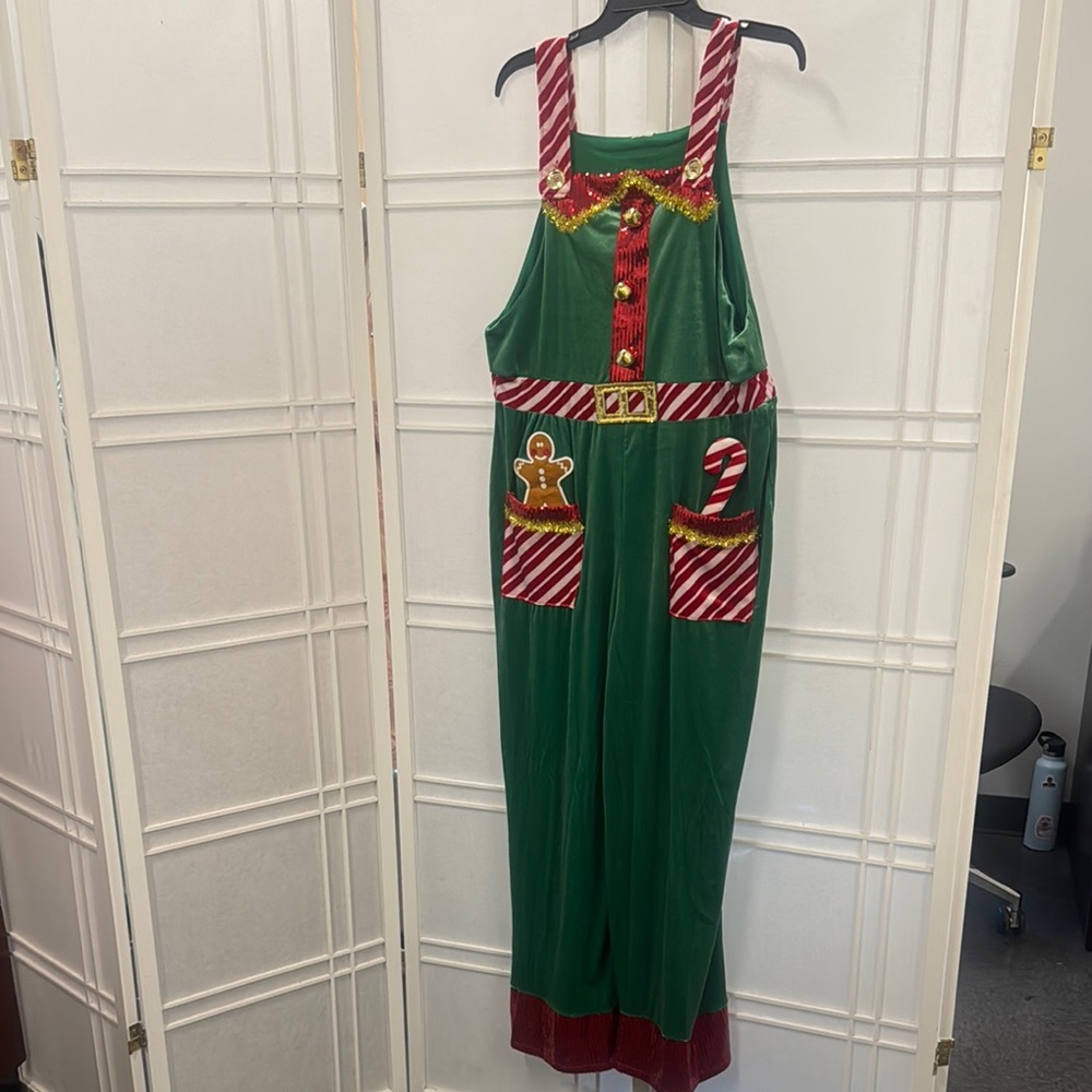 Festive Green Christmas Overalls